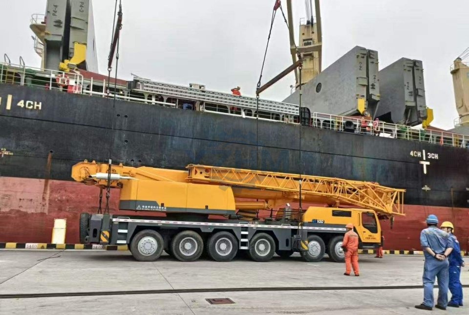 Used XCMG QY100 Crane Bound for Kenya, Ready for Shipment at Port