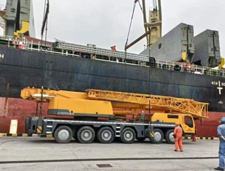 Used XCMG QY100 Crane Bound for Kenya, Ready for Shipment at Port